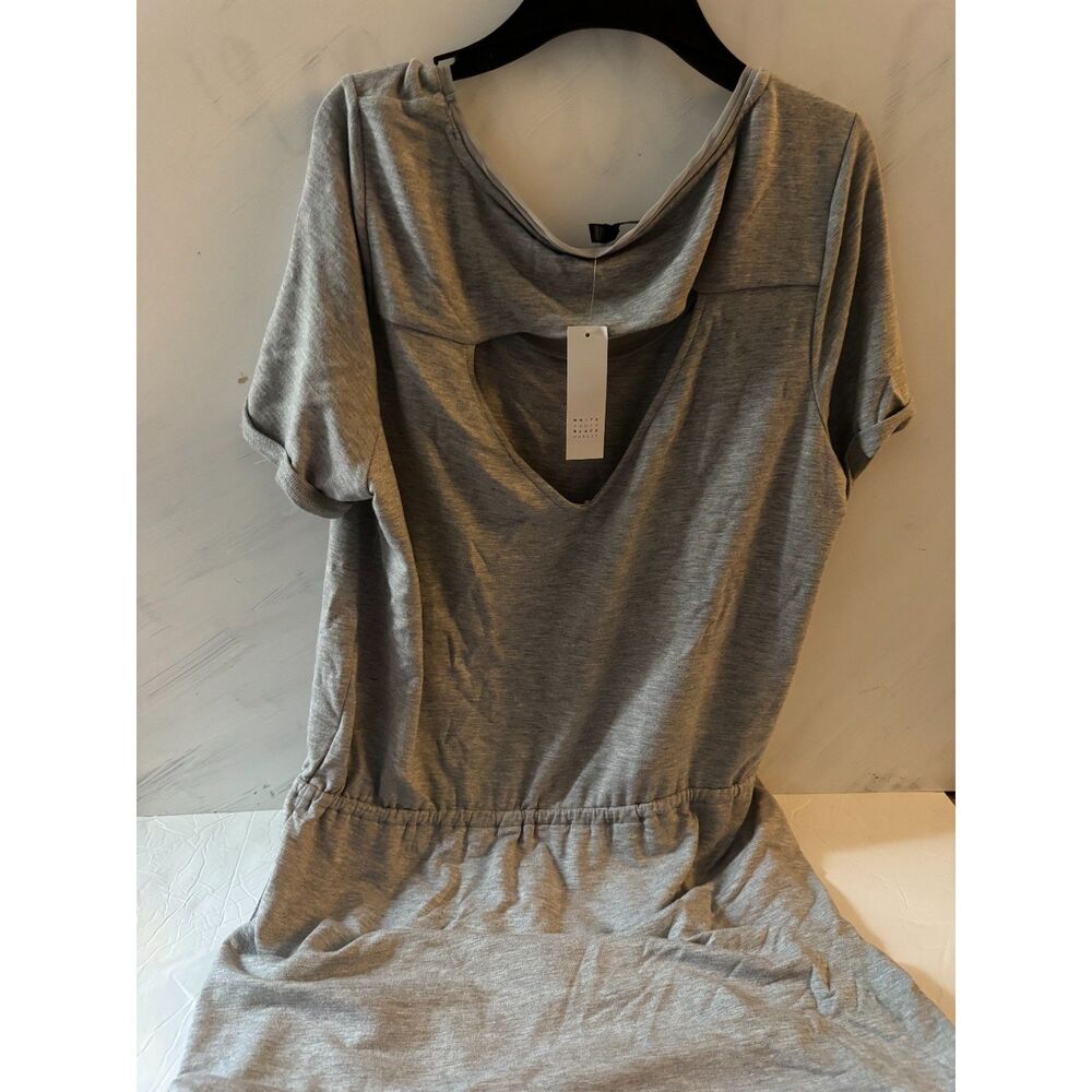 White House Black Market Soft Gray Weekender Dress Size L NWT